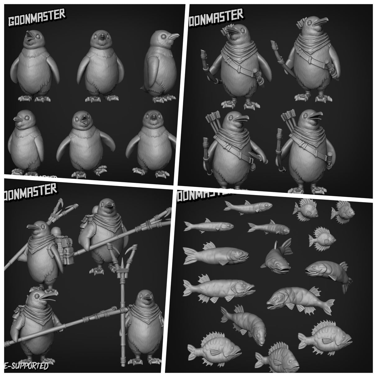 Penguin Folk Bundle Miniature | 28mm - Tabletop RPG & D&D miniature. Perfect for wargaming & collectors