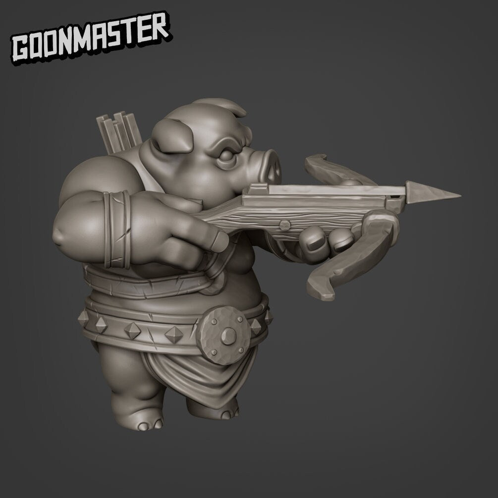 Pig Folk barbarians Miniature | C - Tabletop RPG & D&D miniature. Perfect for wargaming & collectors
