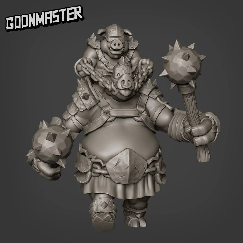 Ogre Pig Folk Miniature | set of 3 - Tabletop RPG & D&D miniature. Perfect for wargaming & collectors