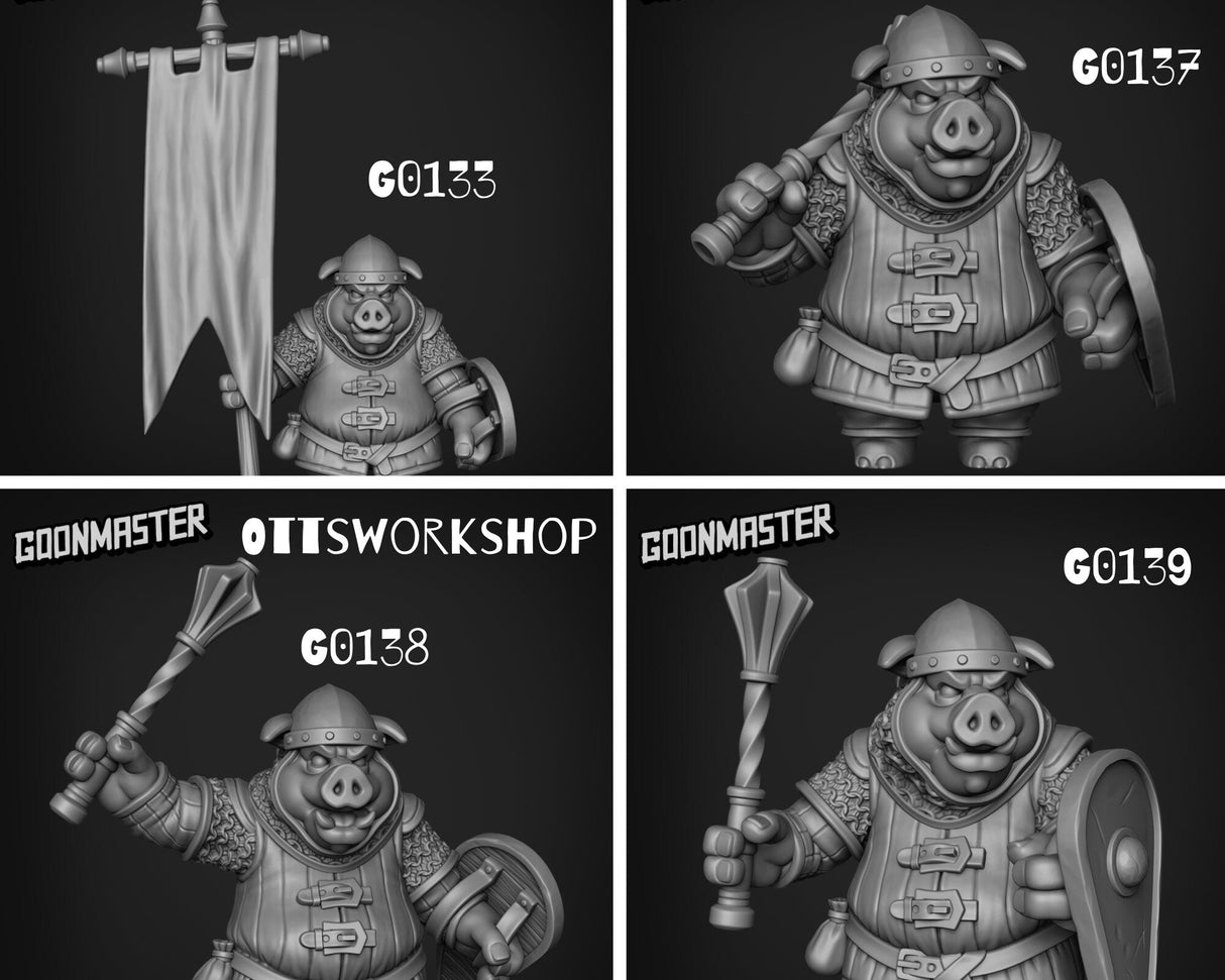 Pig Folk Miniature set | set of 4 - Tabletop RPG & D&D miniature. Perfect for wargaming & collectors