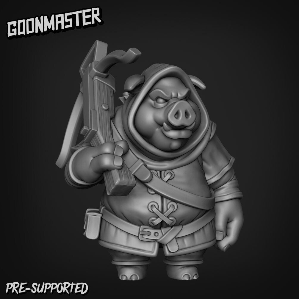 Pig Folk Ranger Miniature | B - Tabletop RPG & D&D miniature. Perfect for wargaming & collectors