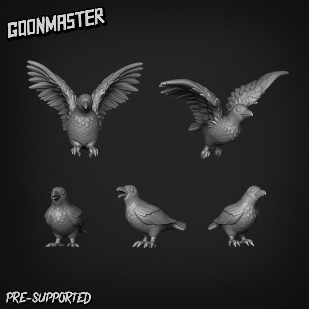 Pigeon Familiar Miniature | Top left - Tabletop RPG & D&D miniature. Perfect for wargaming & collectors