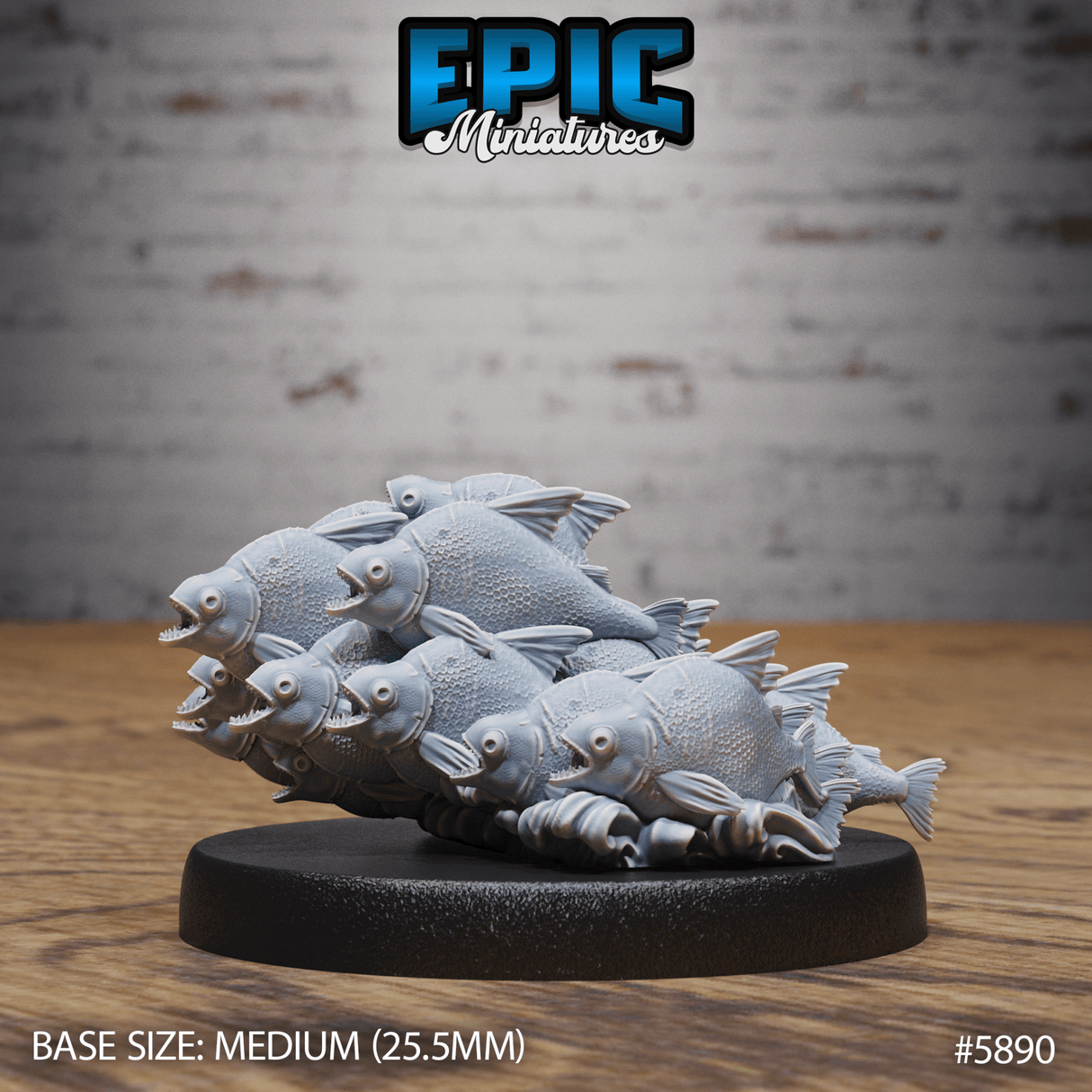Piranha Swarm Miniature | B - Tabletop RPG & D&D miniature. Perfect for wargaming & collectors