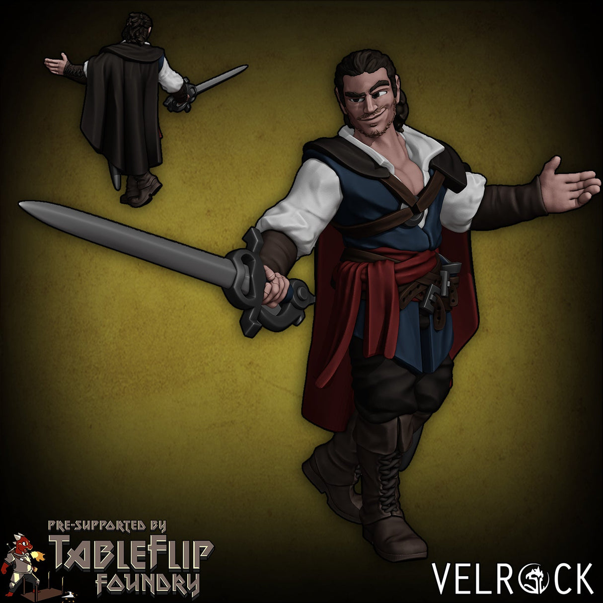 Pirate Adventure Crew Miniature | D - Tabletop RPG & D&D miniature. Perfect for wargaming & collectors
