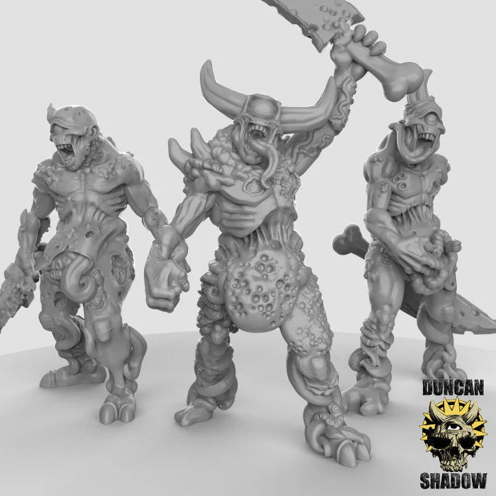Plague Demon Miniature | Set of 3 - Tabletop RPG & D&D miniature. Perfect for wargaming & collectors