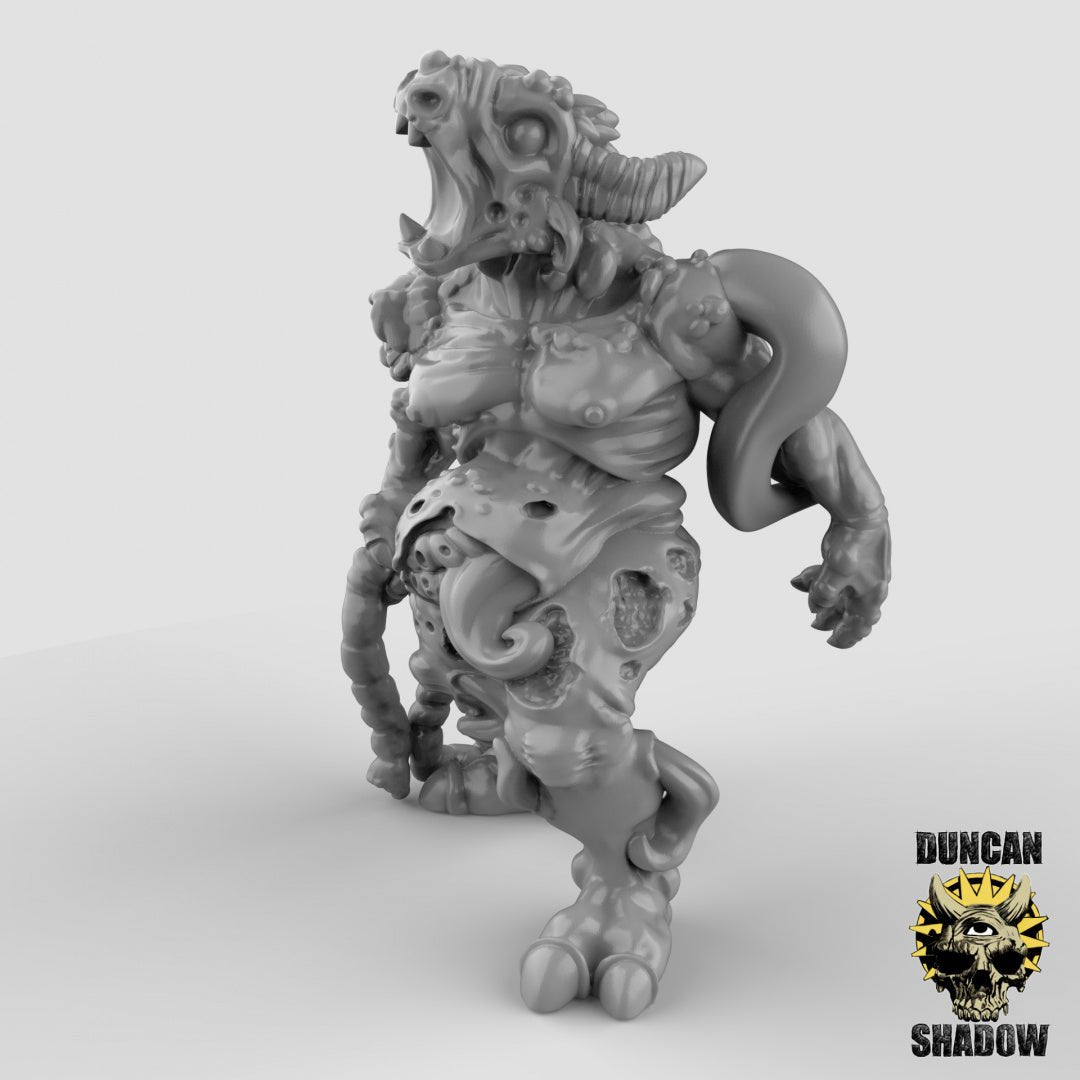 Plague Demon Monster Miniature | Left - Tabletop RPG & D&D miniature. Perfect for wargaming & collectors