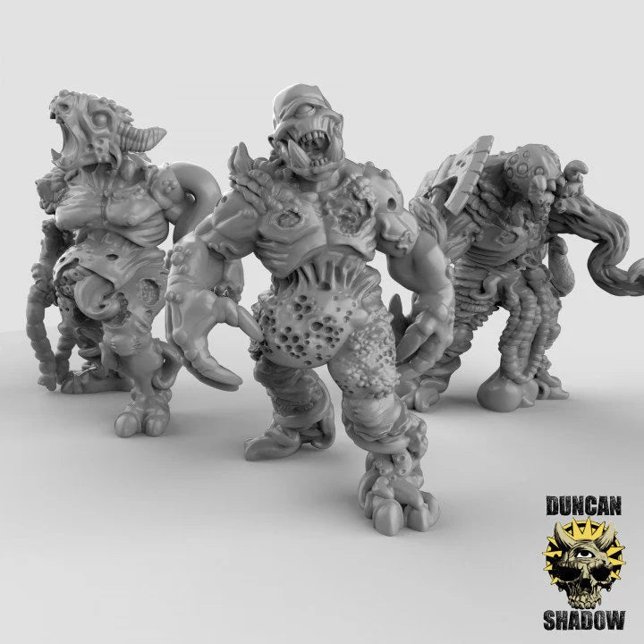 Plague Demon Monster Miniature | Set of 3 - Tabletop RPG & D&D miniature. Perfect for wargaming & collectors