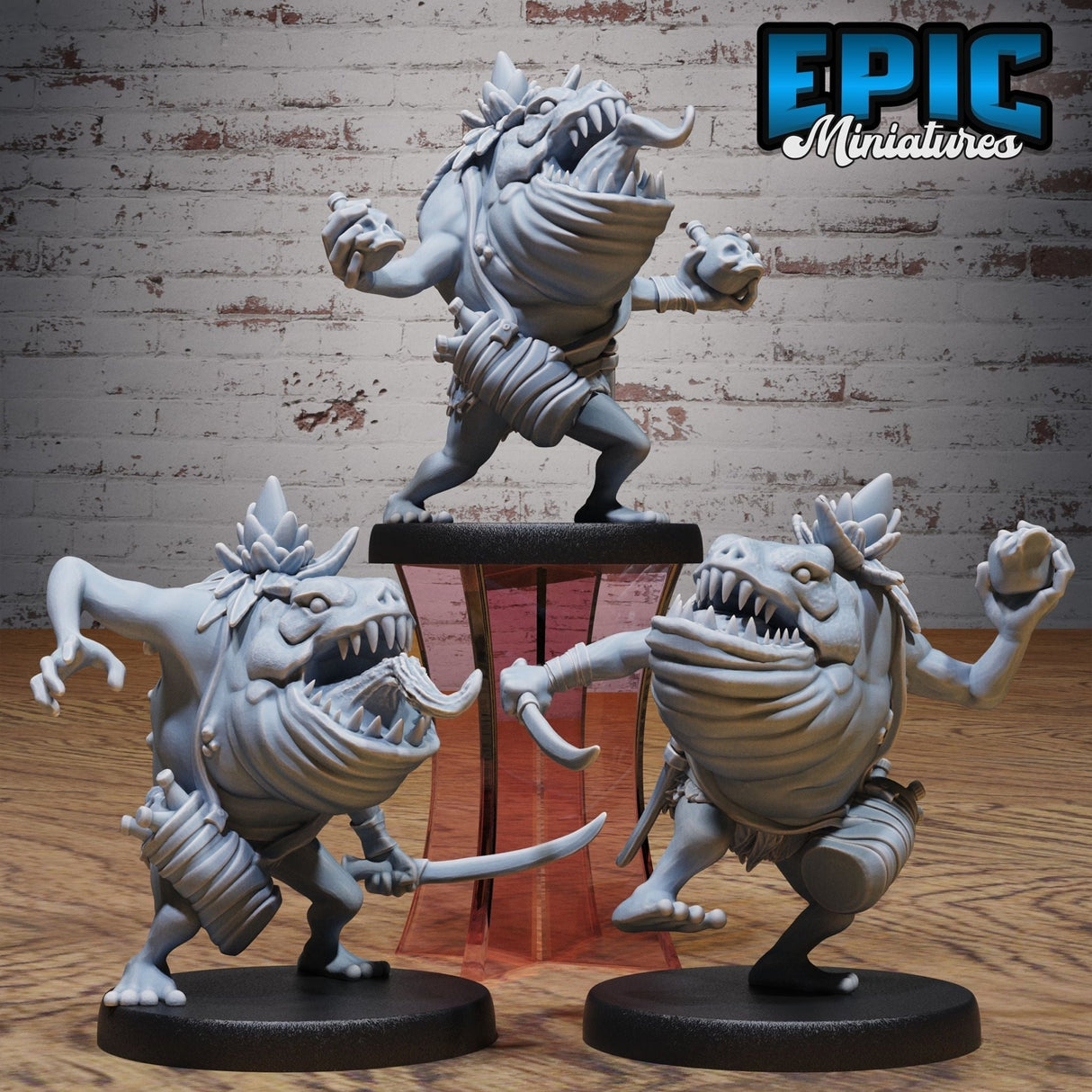 Platizard Miniature | Set of 3 - Tabletop RPG & D&D miniature. Perfect for wargaming & collectors