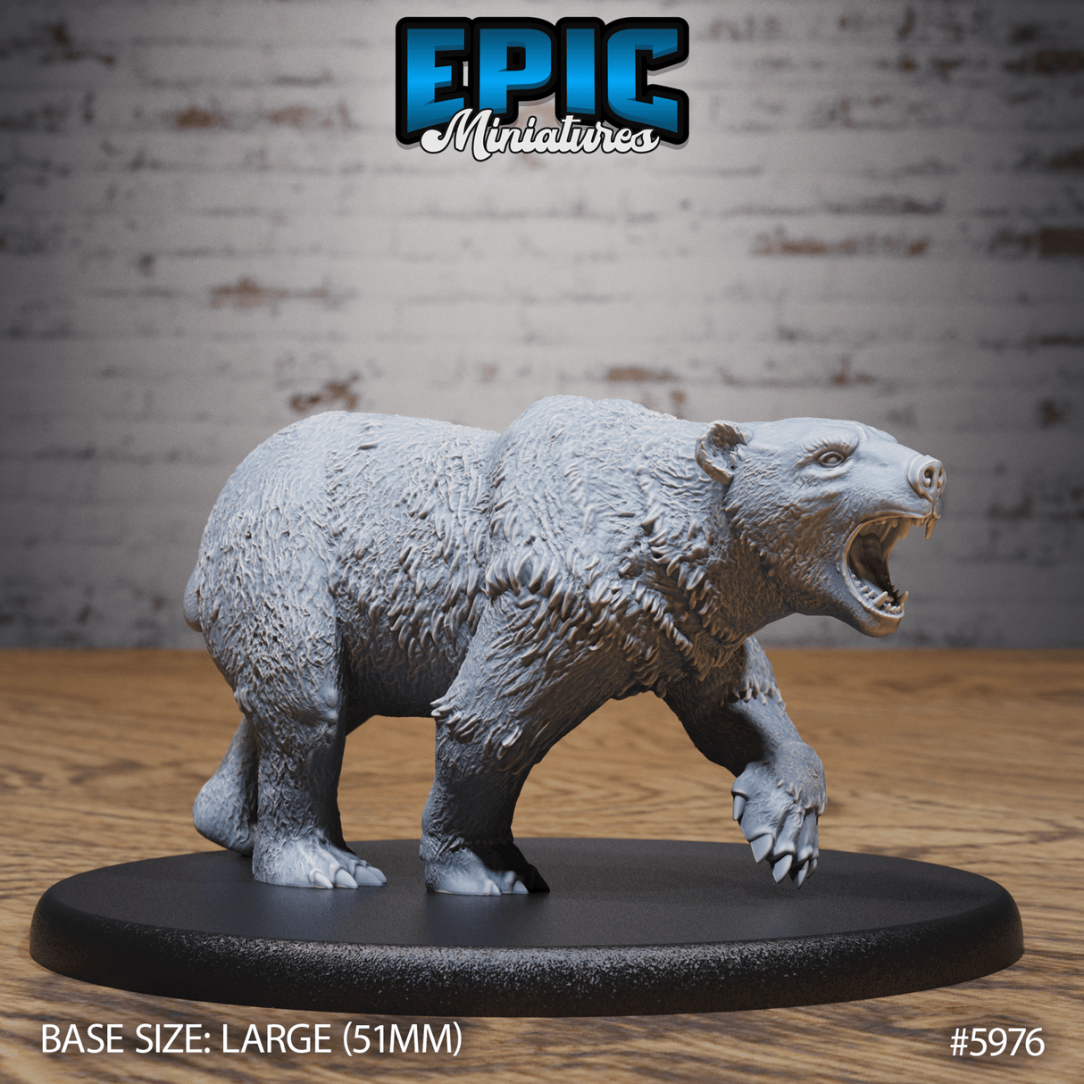 Polar Bear Miniature | B - Tabletop RPG & D&D miniature. Perfect for wargaming & collectors