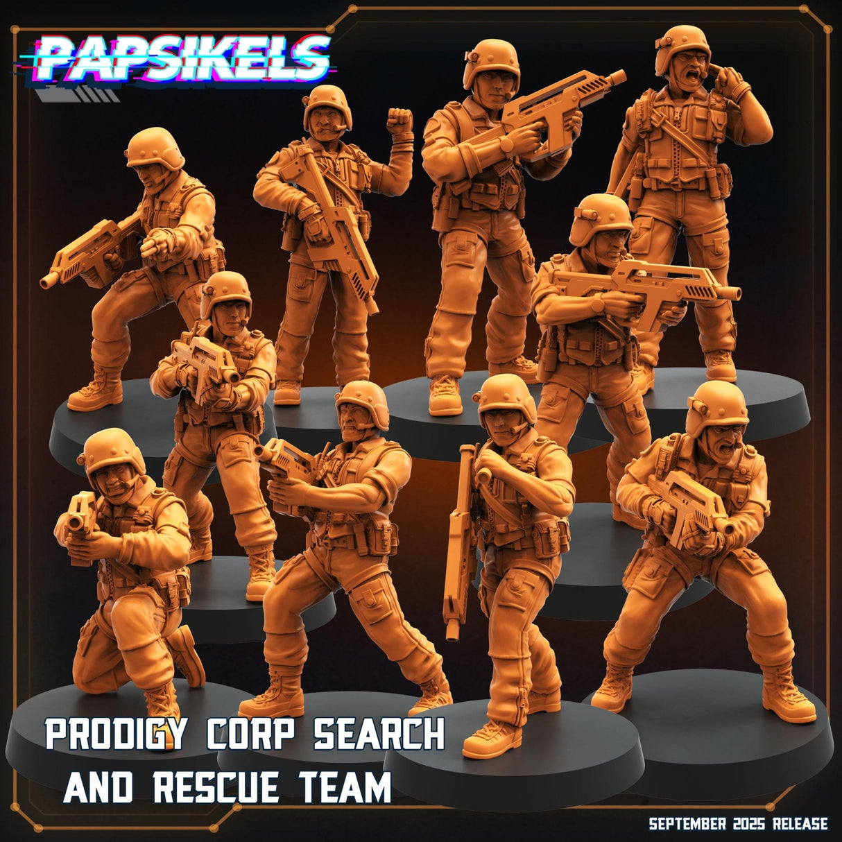 Prodigy Corp SAR Team | All the Team! - Tabletop RPG & D&D miniature. Perfect for wargaming & collectors