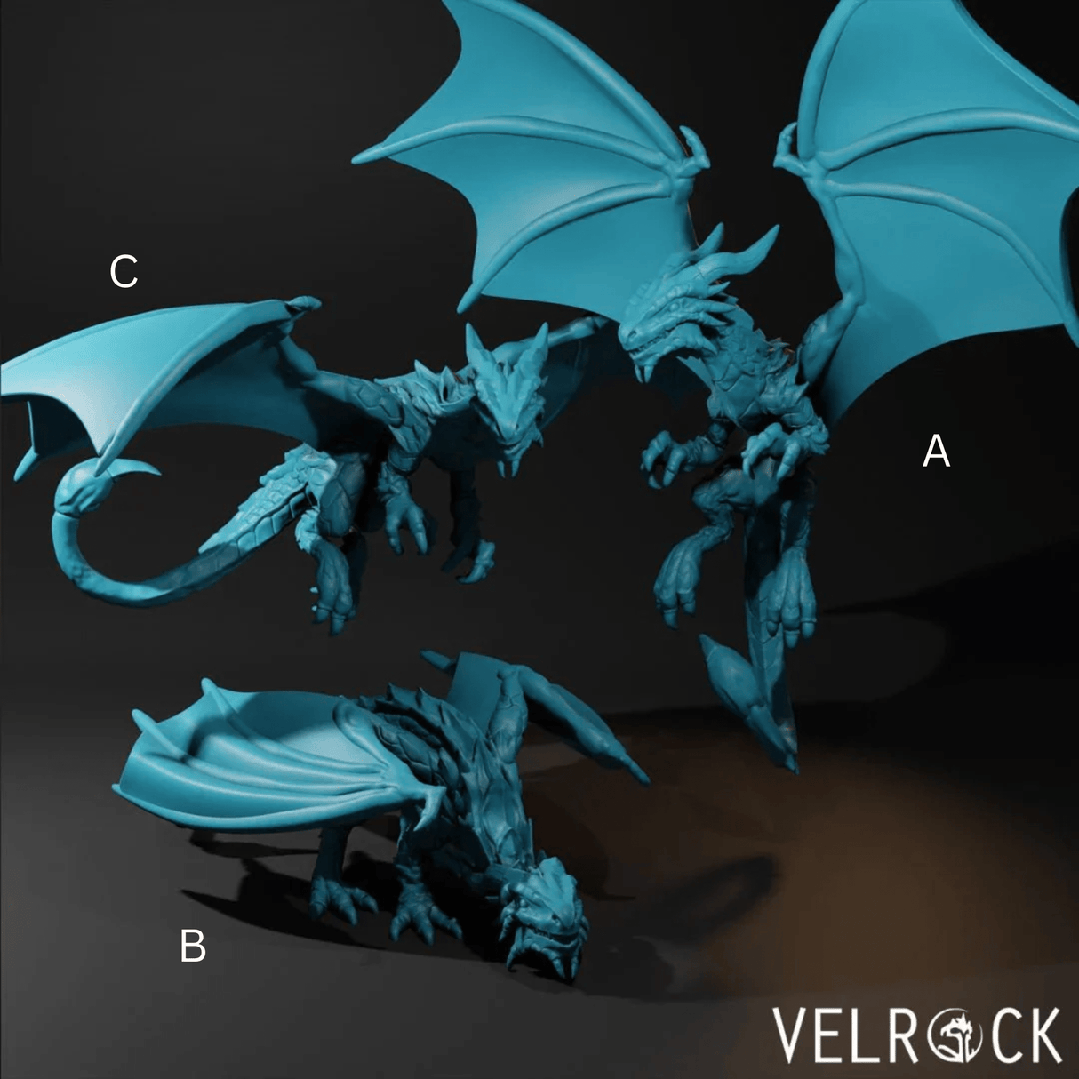 Pseudodragons Miniature | set of 3 - Tabletop RPG & D&D miniature. Perfect for wargaming & collectors