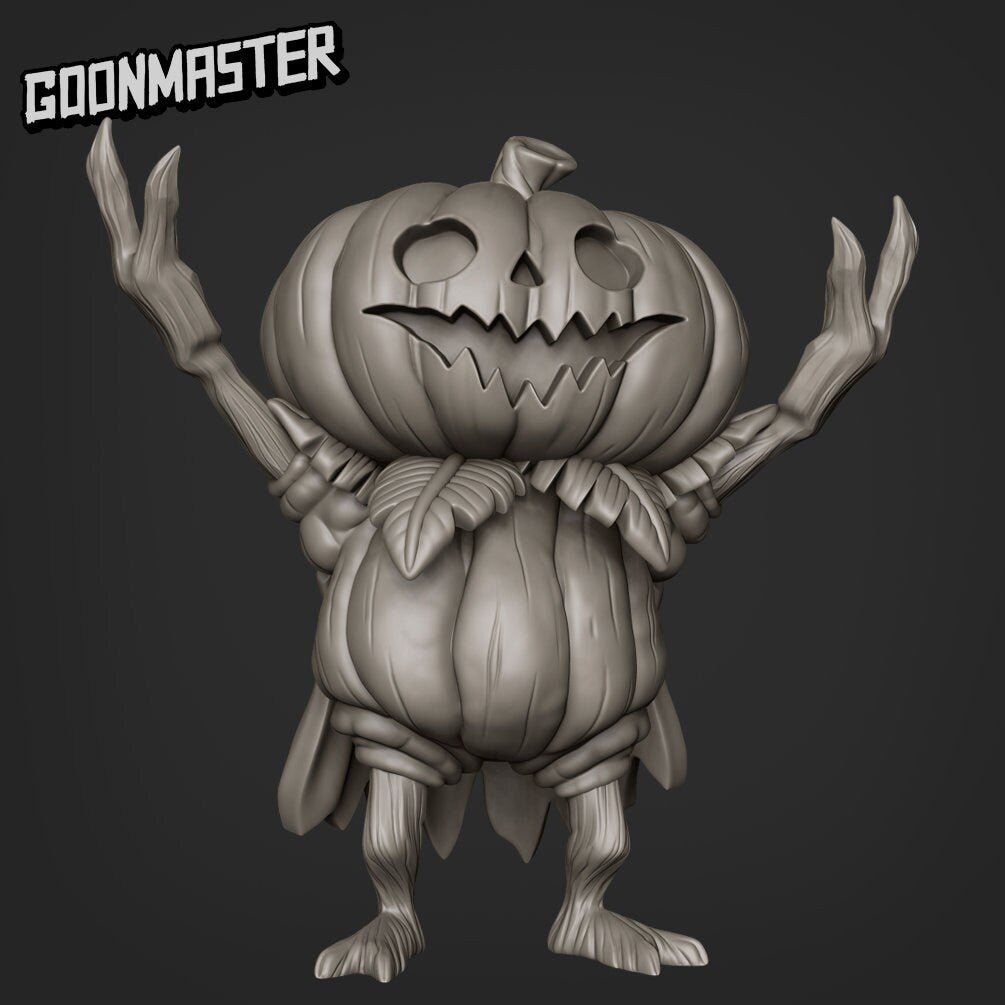 Pumpkin men Miniature | C - Tabletop RPG & D&D miniature. Perfect for wargaming & collectors