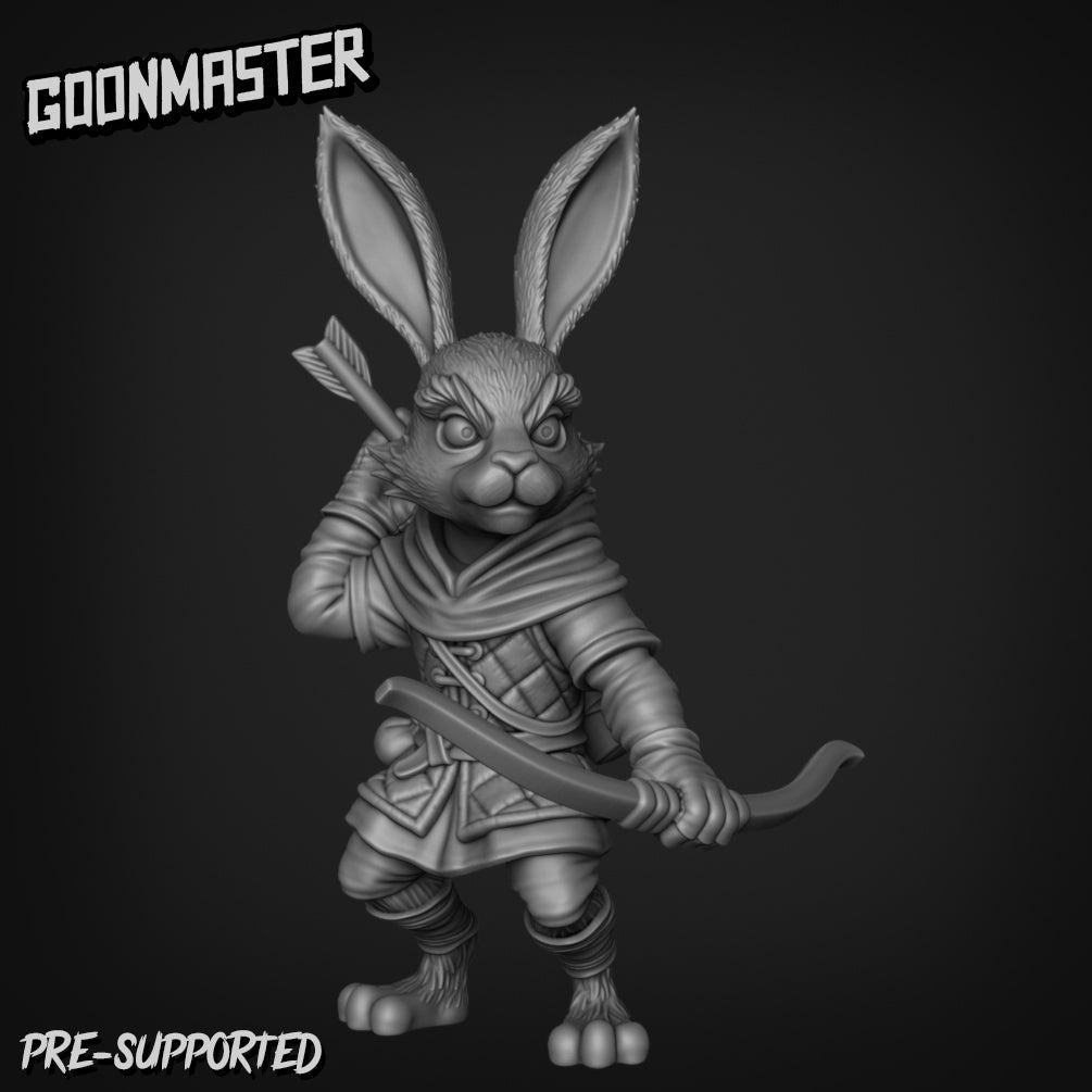 Rabbit Folk Miniature Set 1 | set of 6 - Tabletop RPG & D&D miniature. Perfect for wargaming & collectors