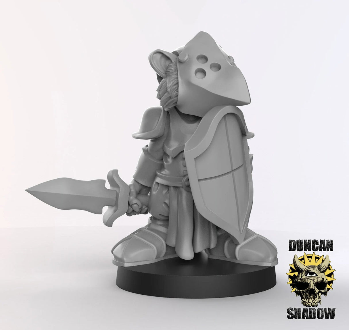 Raccoon Fighter Miniature | C - Tabletop RPG & D&D miniature. Perfect for wargaming & collectors