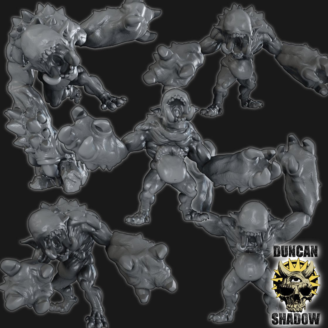 Rage Demons Miniature | Set of 5 - Tabletop RPG & D&D miniature. Perfect for wargaming & collectors