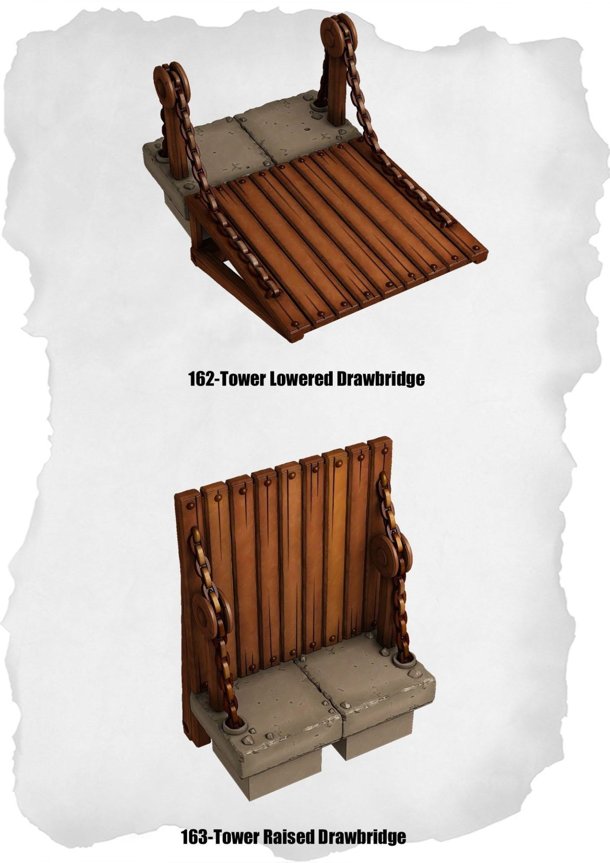 Ramparts & Ruins Tiles Tower Drawbridge Pack (RR 162 to RR 163) | Set of 2 - Tabletop RPG & D&D miniature. Perfect for wargaming & collectors