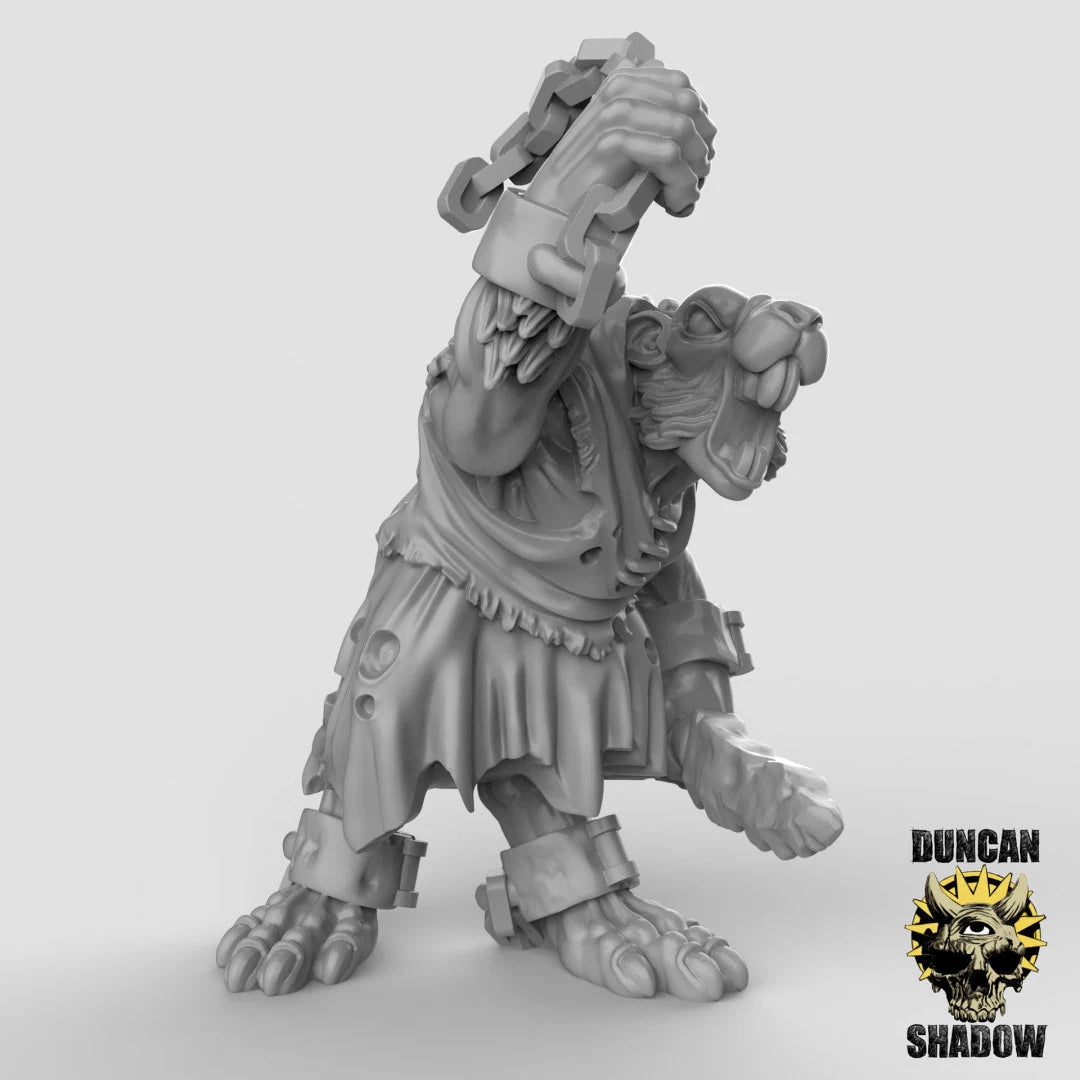 Ratfolk slavers Miniature | A - Tabletop RPG & D&D miniature. Perfect for wargaming & collectors