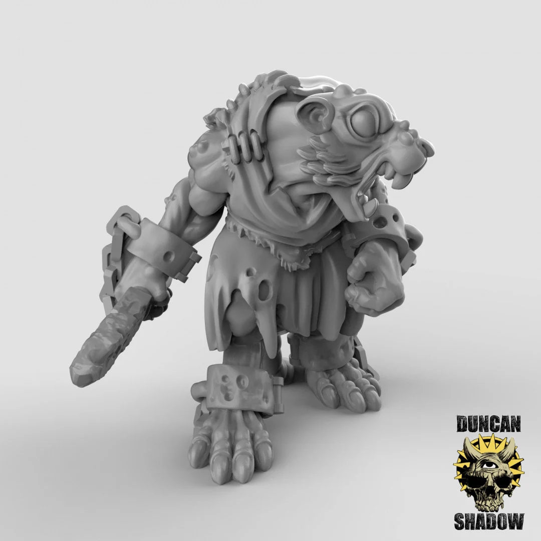 Ratfolk slavers Miniature | C - Tabletop RPG & D&D miniature. Perfect for wargaming & collectors