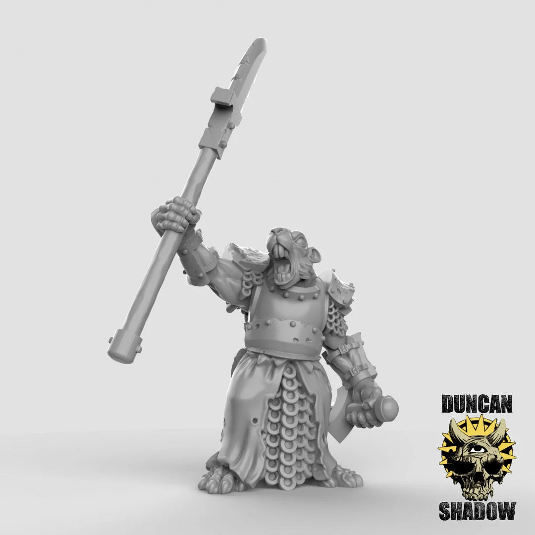 Ratfolk warrior leaders | C - Tabletop RPG & D&D miniature. Perfect for wargaming & collectors