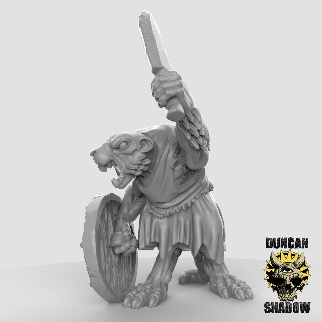 Sewer Rat Folk Miniature | A - Tabletop RPG & D&D miniature. Perfect for wargaming & collectors