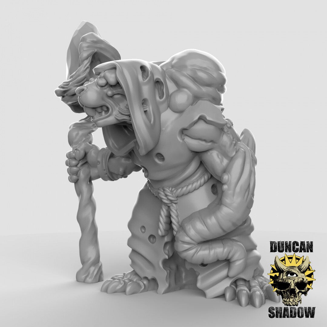 Rat folk Necromancers Miniature | A - Tabletop RPG & D&D miniature. Perfect for wargaming & collectors