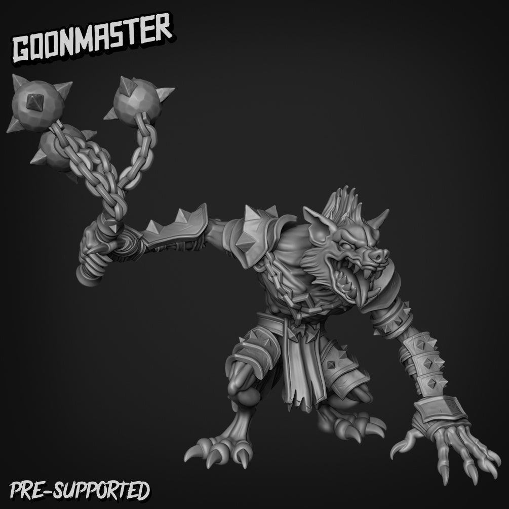 Gnoll Warboss Miniature | A - Tabletop RPG & D&D miniature. Perfect for wargaming & collectors