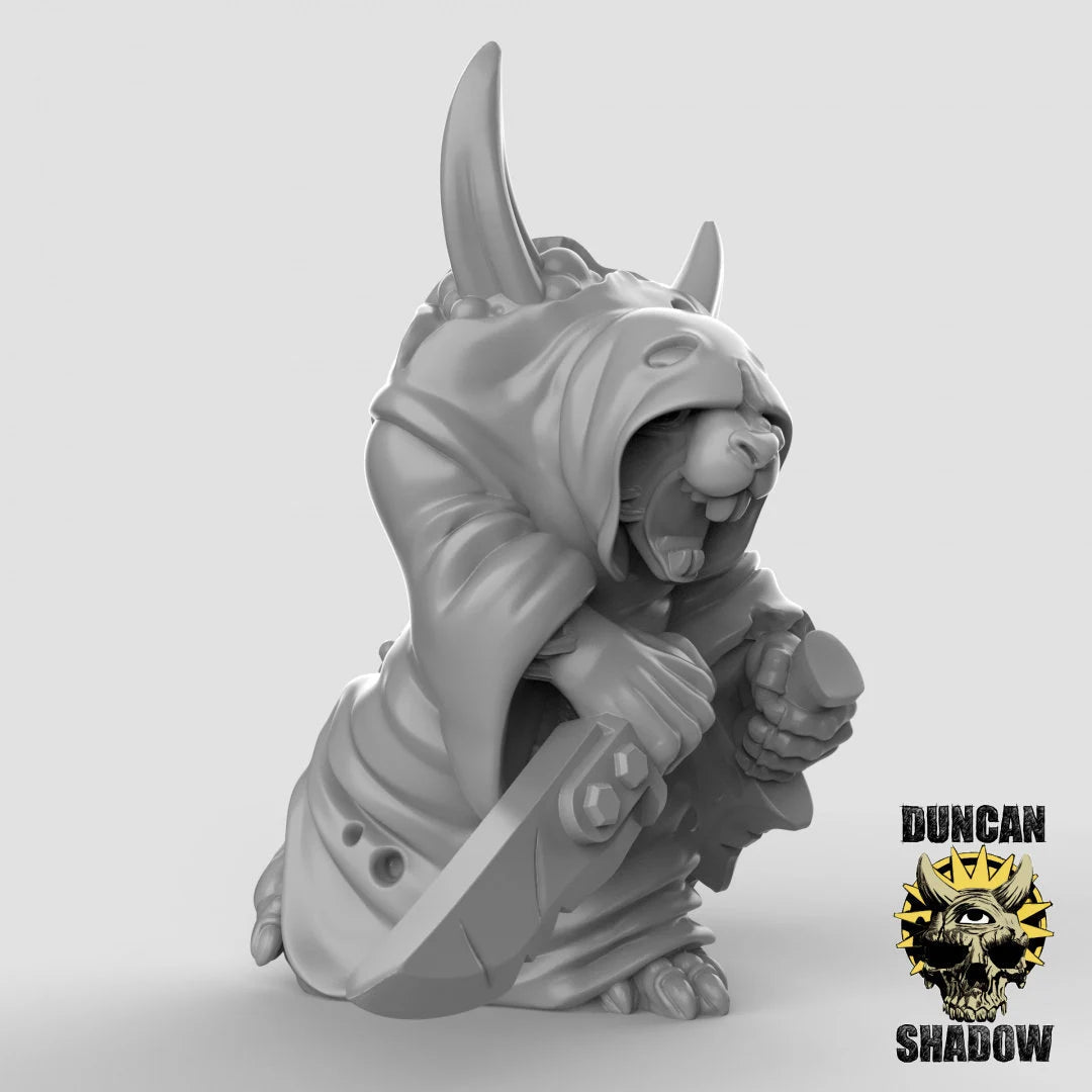 Cultist Rat Folk Miniature | C - Tabletop RPG & D&D miniature. Perfect for wargaming & collectors