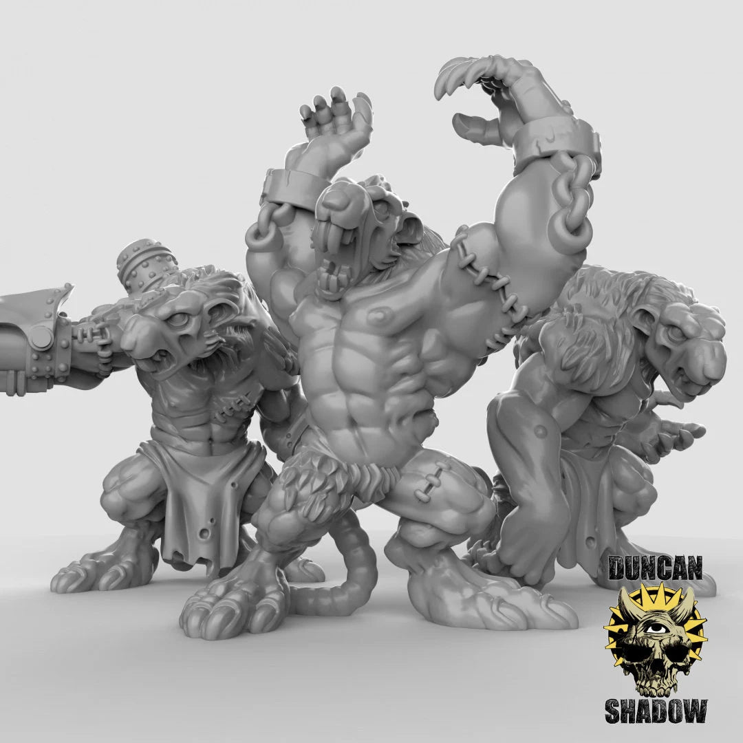 Rat Folk Ogres Miniature | Set of 3 - Tabletop RPG & D&D miniature. Perfect for wargaming & collectors