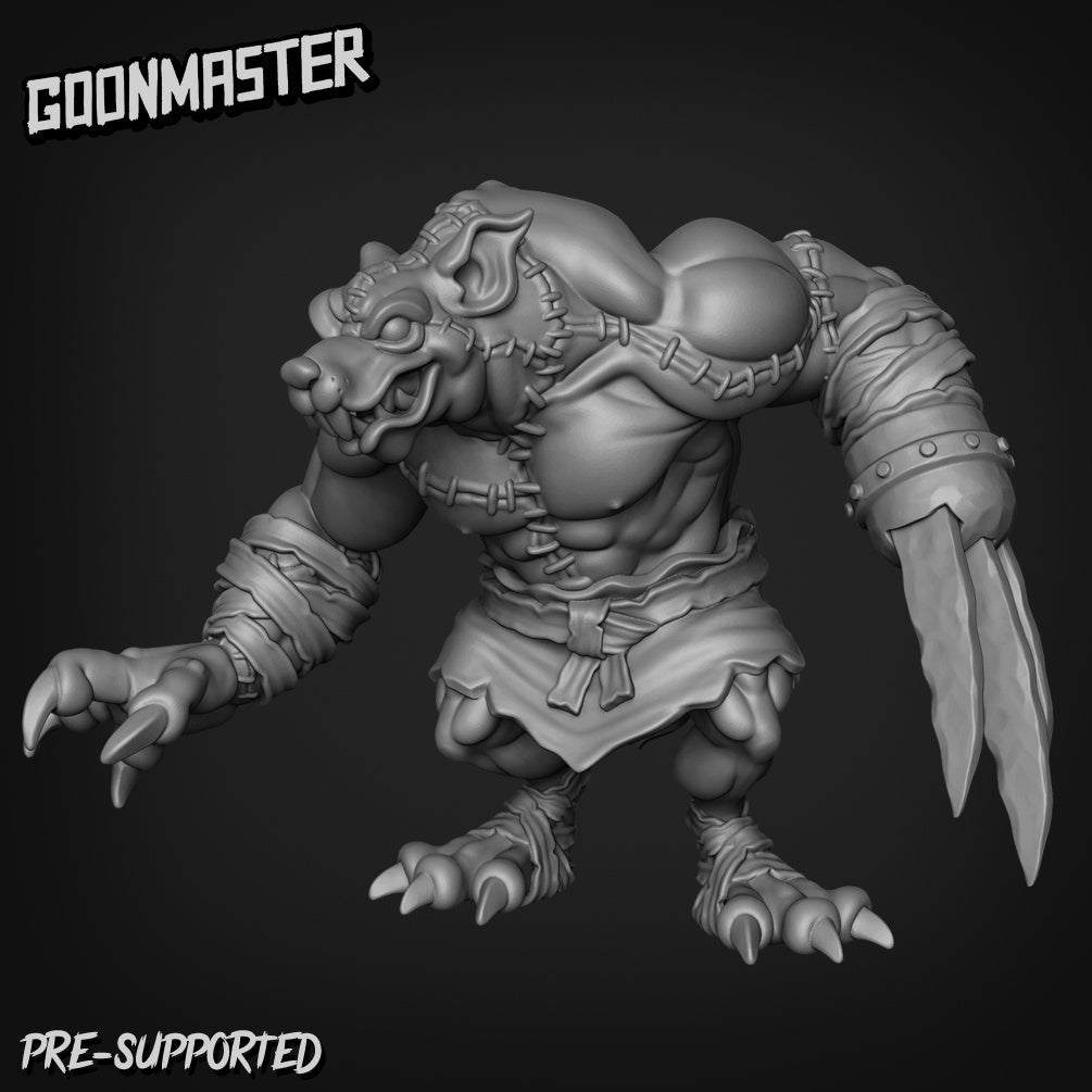 Rat Folk Mutate Rat Miniature | B - Tabletop RPG & D&D miniature. Perfect for wargaming & collectors