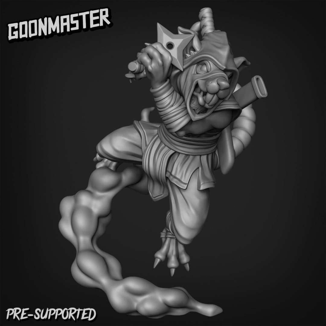 Rat Folk Ninja Miniature | G - Tabletop RPG & D&D miniature. Perfect for wargaming & collectors