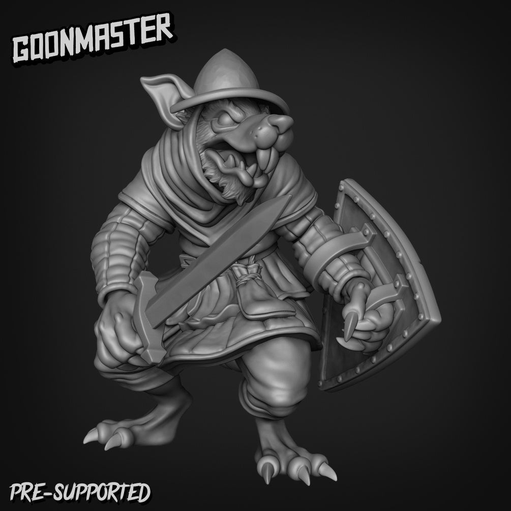 Rat Folk Ranger Miniature - D - 32mm