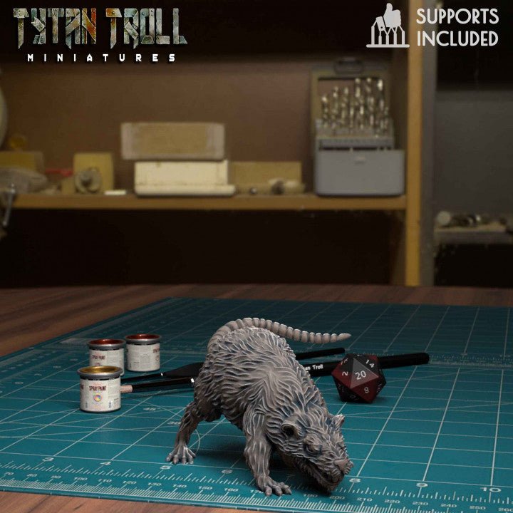 Rat Swarm Miniature | A - Tabletop RPG & D&D miniature. Perfect for wargaming & collectors