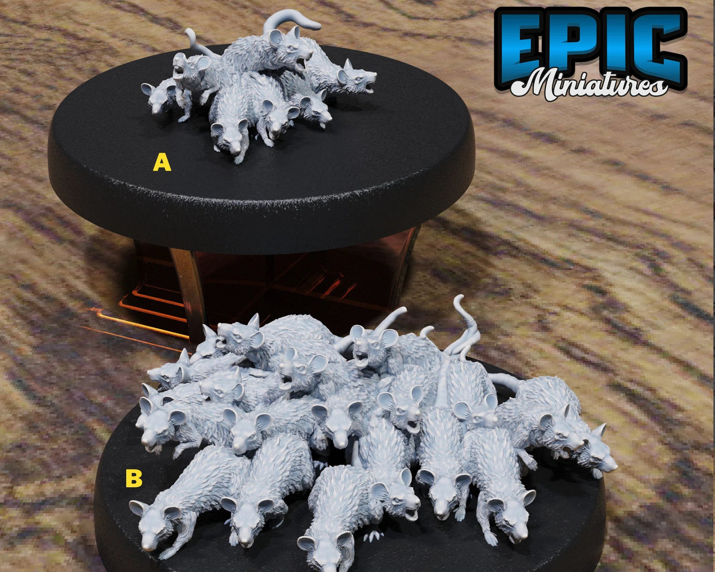 Rat Swarm Miniature - Set of 2 - 28mm