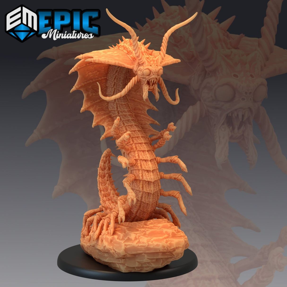 Remorhaz Arctic Miniature | B - Tabletop RPG & D&D miniature. Perfect for wargaming & collectors