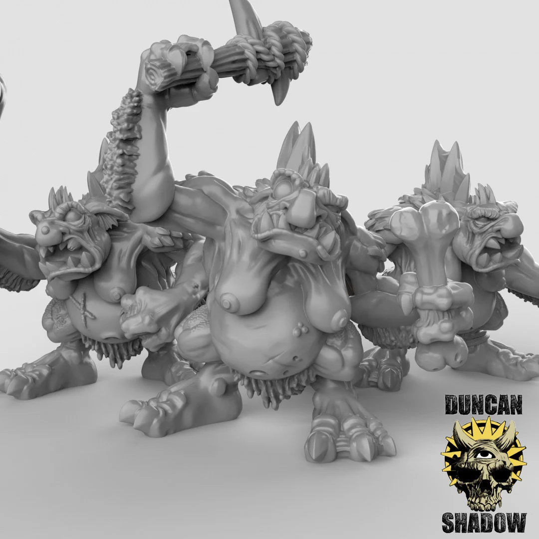 River Troll Miniature | Set of 3 - Tabletop RPG & D&D miniature. Perfect for wargaming & collectors