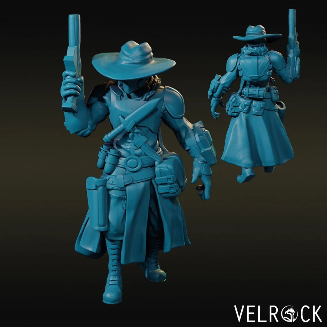 Robot Cowboys Miniature - D - 28mm