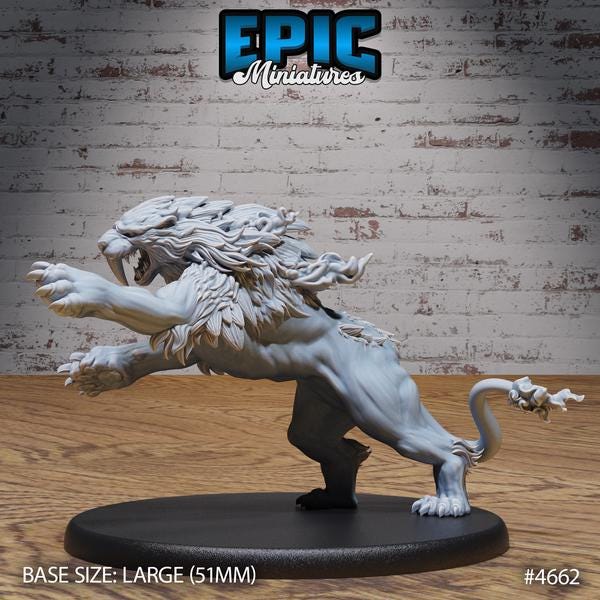 Sabertooth Miniature | 4662 - Tabletop RPG & D&D miniature. Perfect for wargaming & collectors