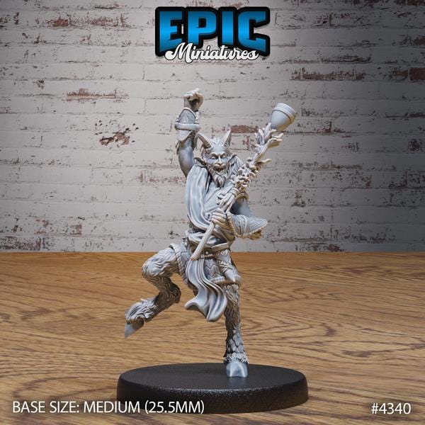 Satyr Miniature | 4340 - Tabletop RPG & D&D miniature. Perfect for wargaming & collectors