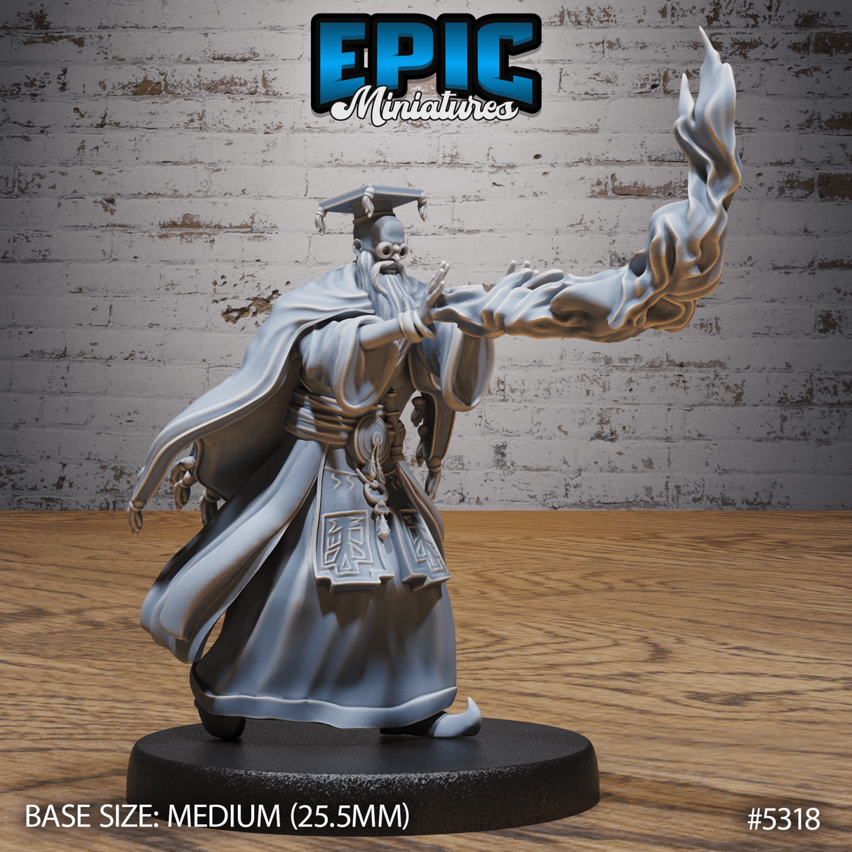 Scholar Wizard Miniature | A - Tabletop RPG & D&D miniature. Perfect for wargaming & collectors