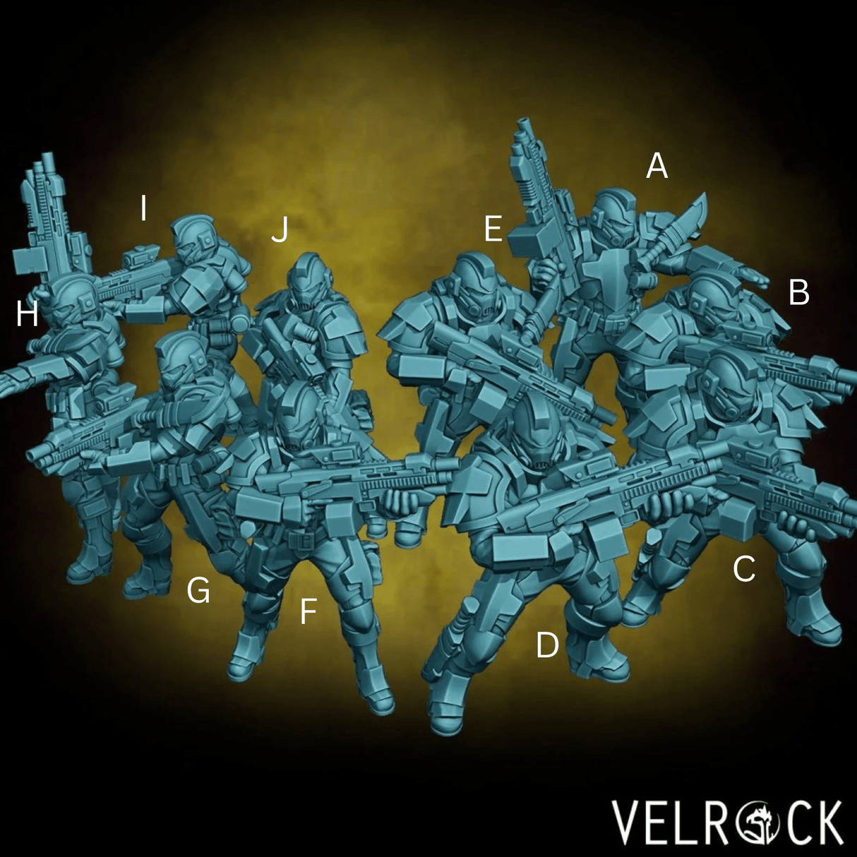 Sci Fi Heavy Marines Miniature | Full Set All Models - Tabletop RPG & D&D miniature. Perfect for wargaming & collectors