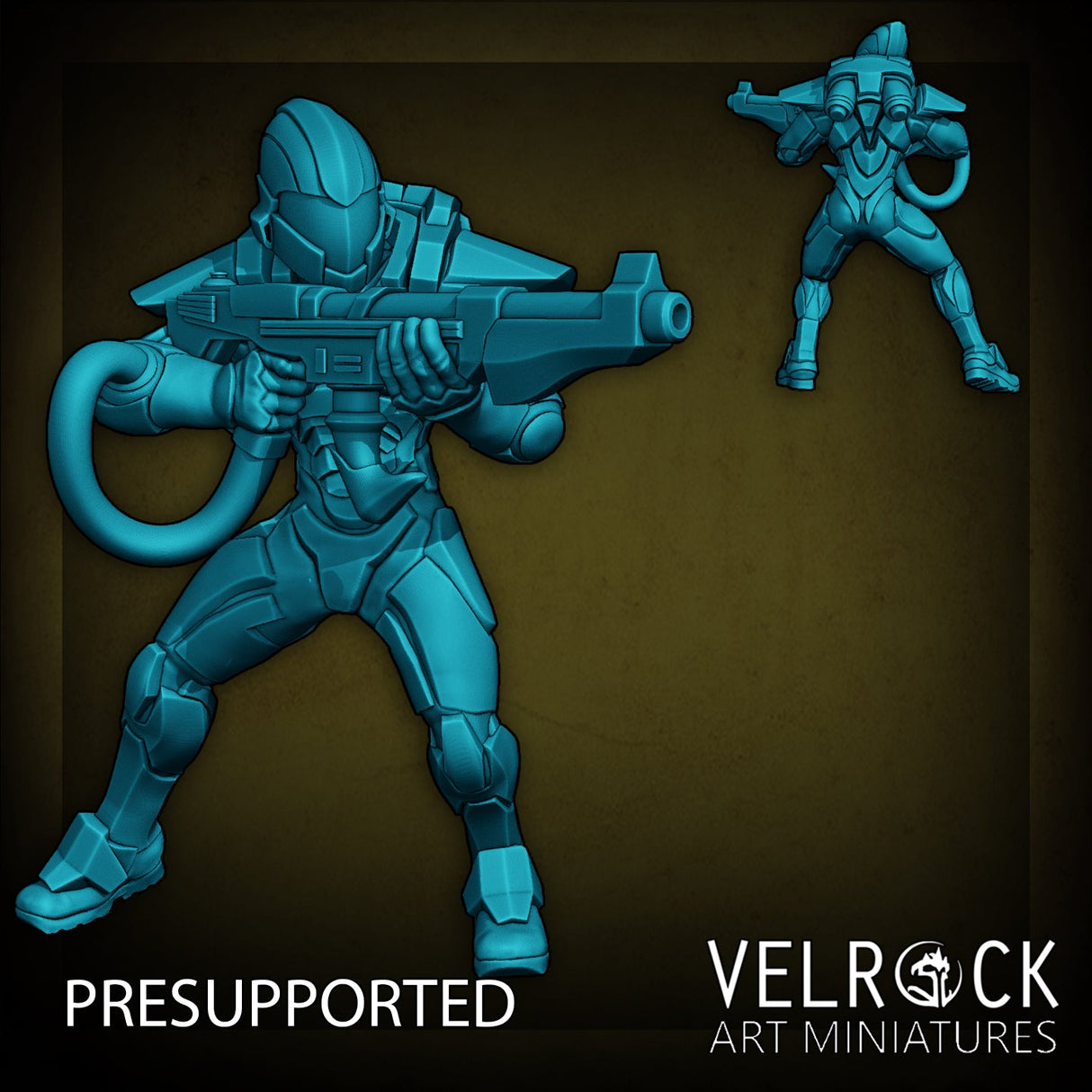 Sci fi high Elf stealth squad Miniature | E - Tabletop RPG & D&D miniature. Perfect for wargaming & collectors
