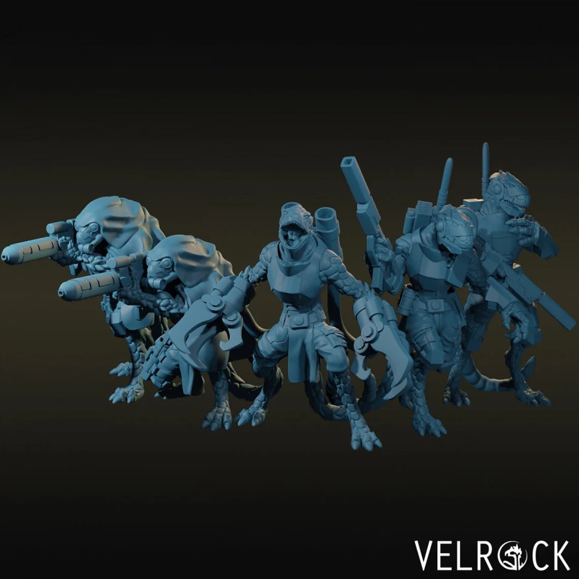Sci Fi Lizardmen Miniature | 32mm - Tabletop RPG & D&D miniature. Perfect for wargaming & collectors