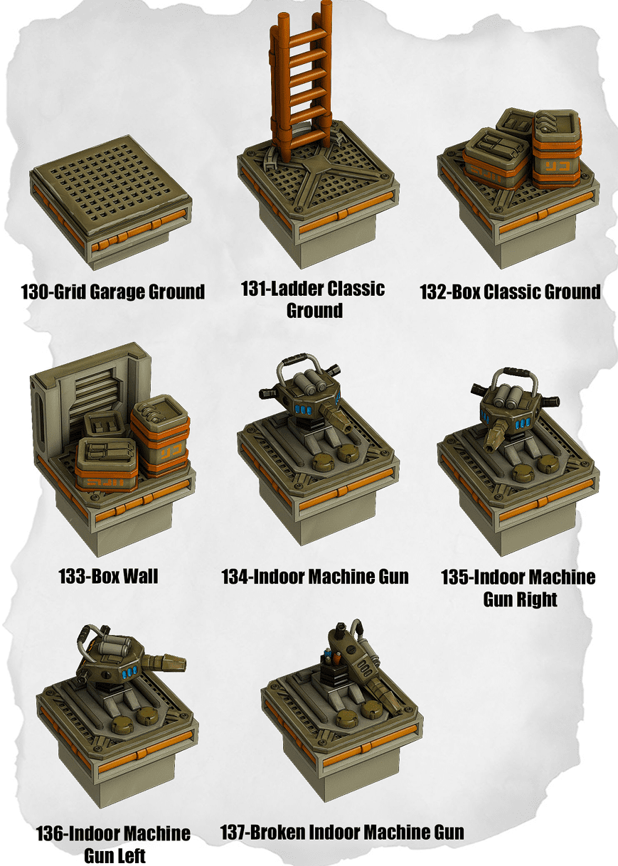 Sci Fi Tiles Indoor Defense Pack (SS 133 to SS 137) - Set of 8 -
