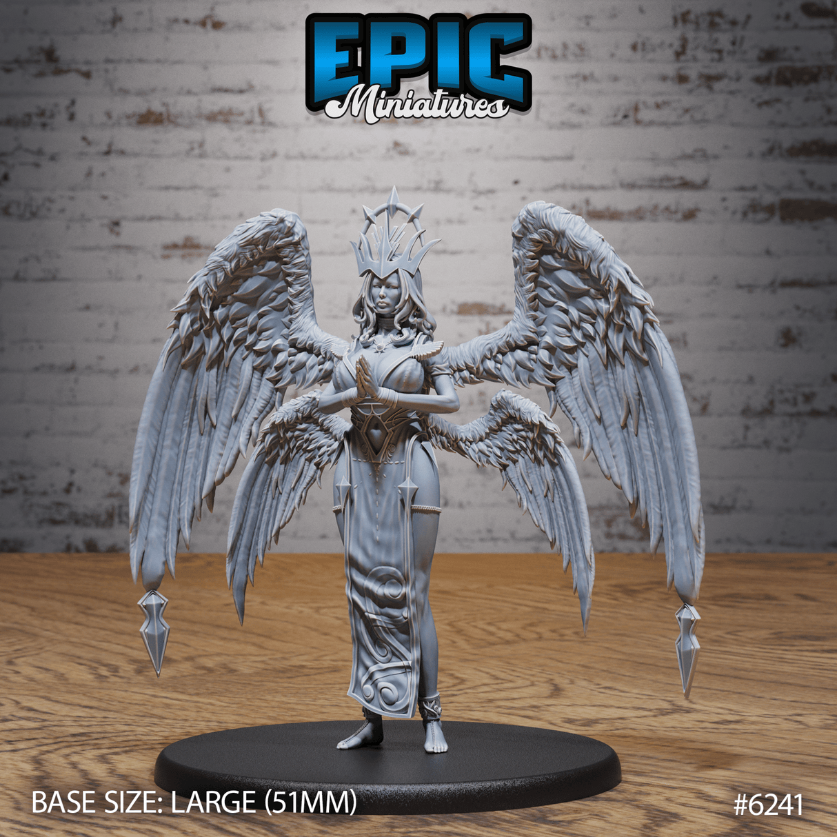 Seraph Queen Archangel Miniature | A - Tabletop RPG & D&D miniature. Perfect for wargaming & collectors