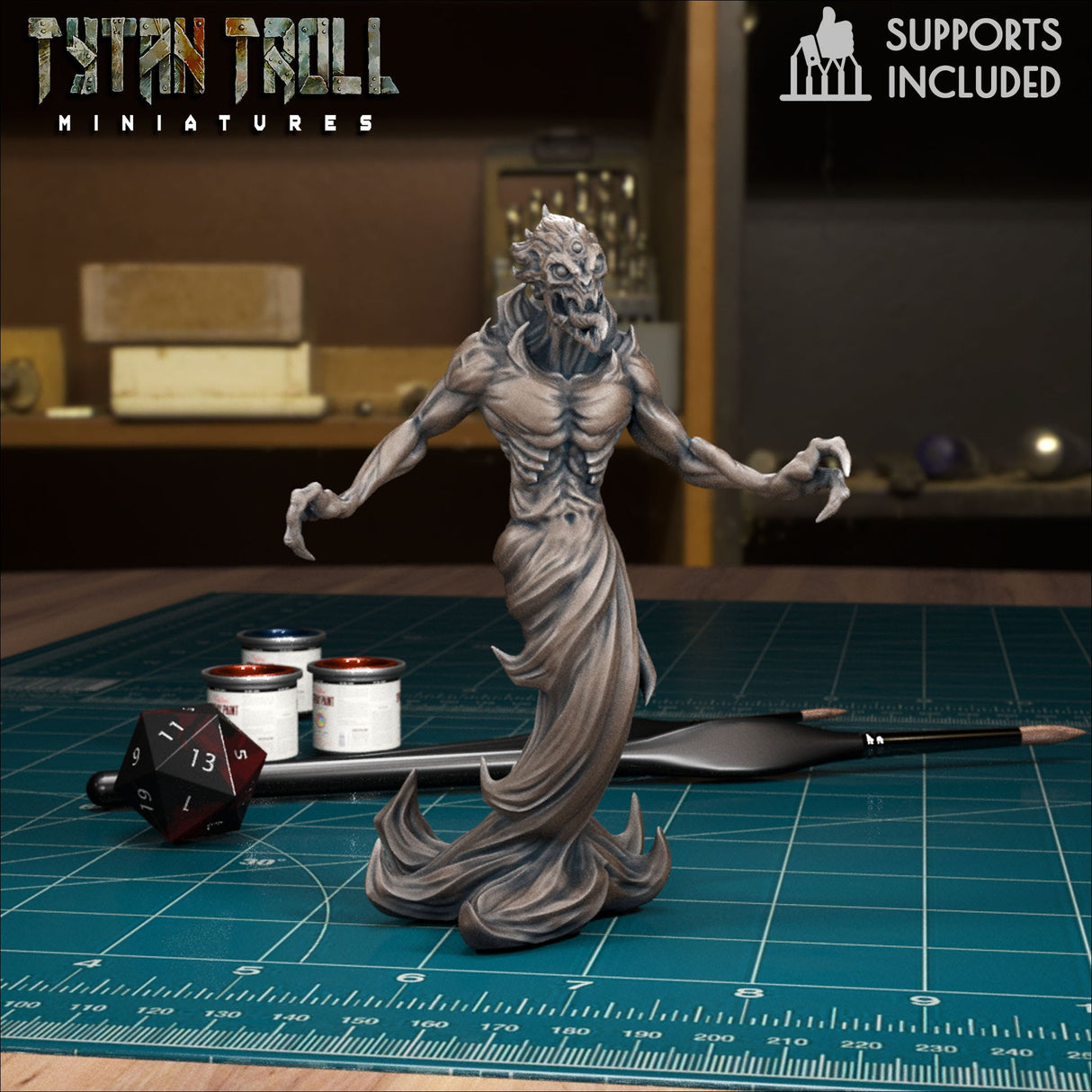 Shadow Demon Miniature | A - Tabletop RPG & D&D miniature. Perfect for wargaming & collectors