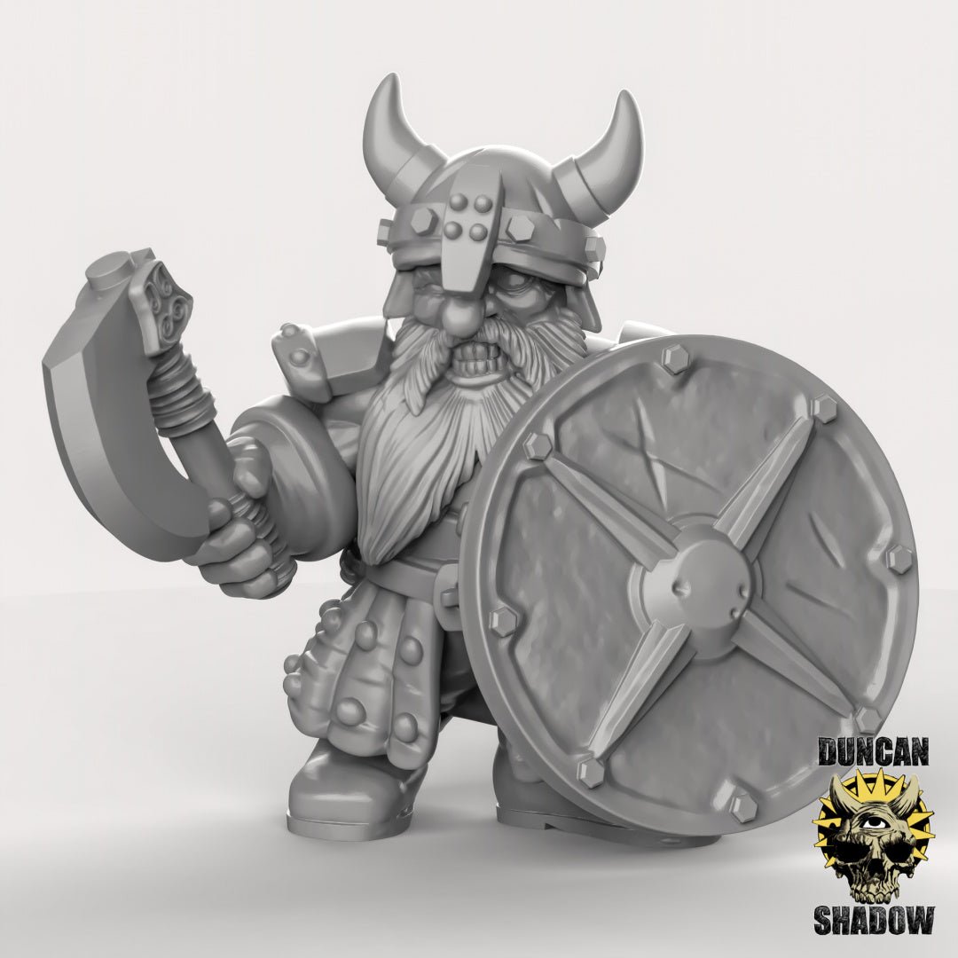 Nordic Shield Dwarf Miniature | B - Tabletop RPG & D&D miniature. Perfect for wargaming & collectors