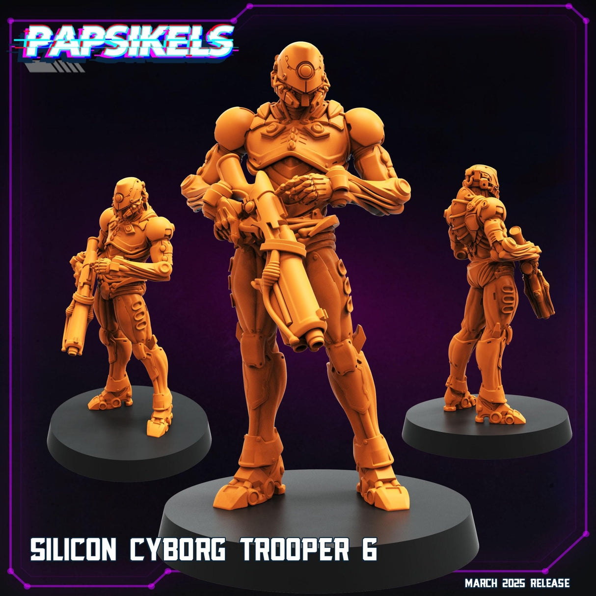 Silicon Cyborg Troopers Miniature | Cyborg Trooper 6 - Tabletop RPG & D&D miniature. Perfect for wargaming & collectors