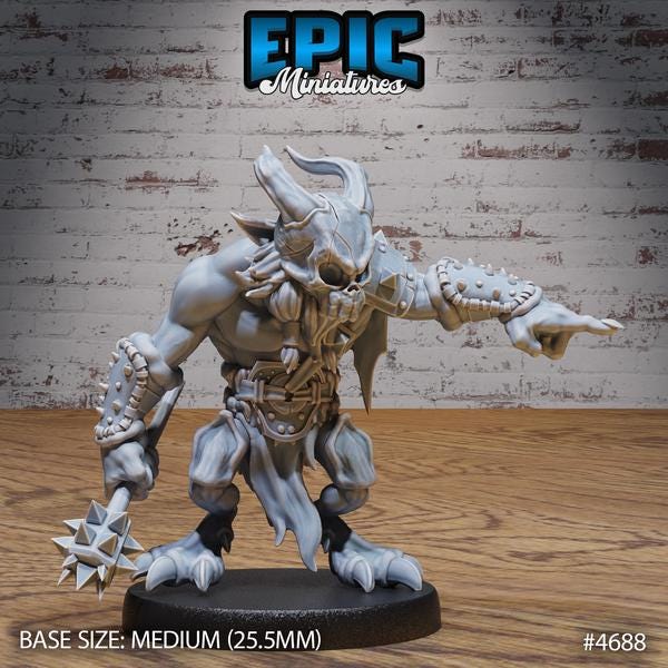 Skull Bear Miniature | 4688 - Tabletop RPG & D&D miniature. Perfect for wargaming & collectors