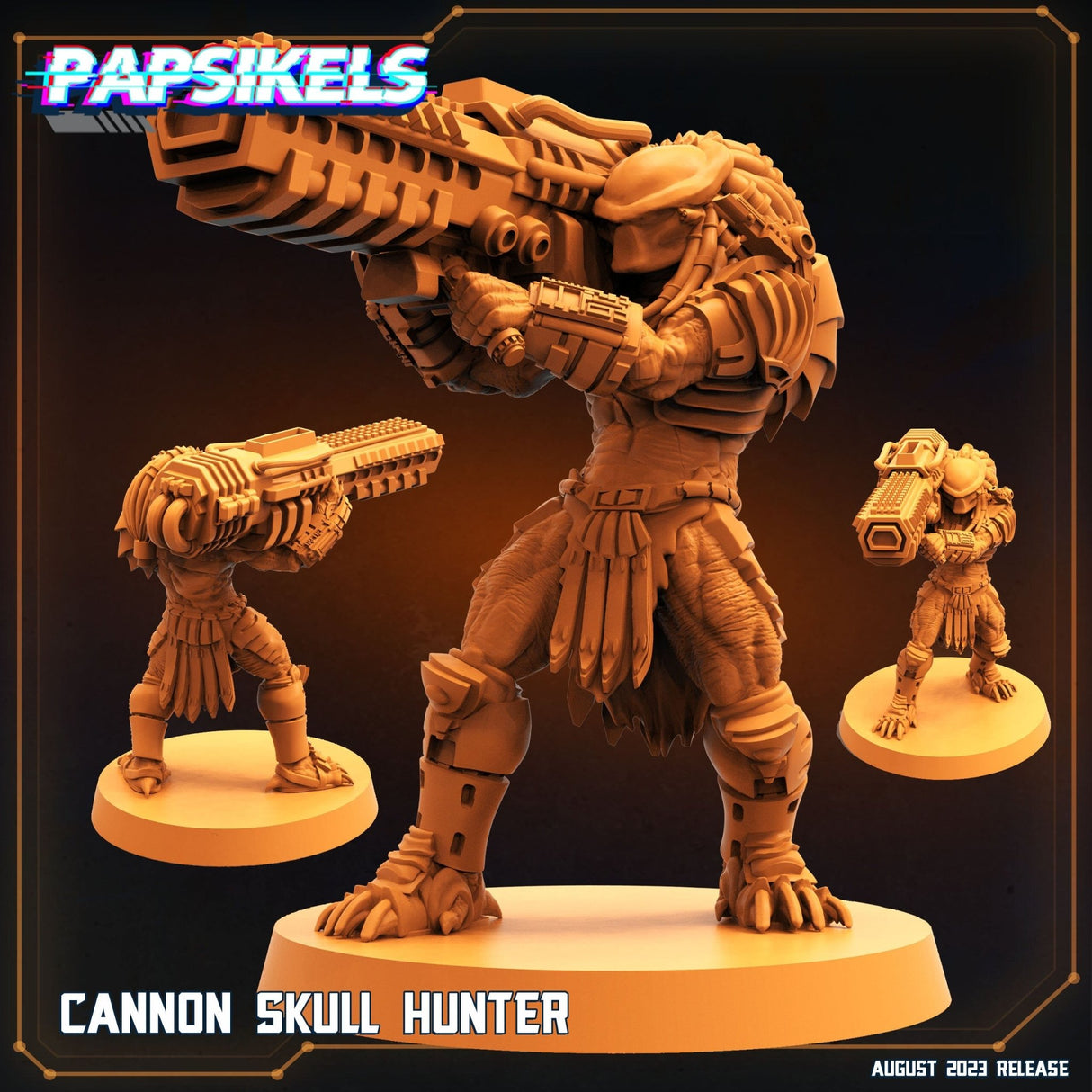 Skull Hunter Miniature | Cannon - Tabletop RPG & D&D miniature. Perfect for wargaming & collectors