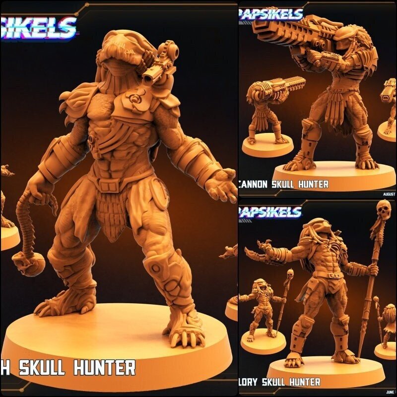 Skull Hunter Miniature | Full Set All Models - Tabletop RPG & D&D miniature. Perfect for wargaming & collectors